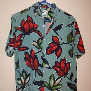 Zara Shirt Sleeve Button-down Shirt